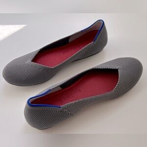 ROTHY’S The Flat Size 6.5 Slip On Knit Sustainable Shoes Gray NWOT